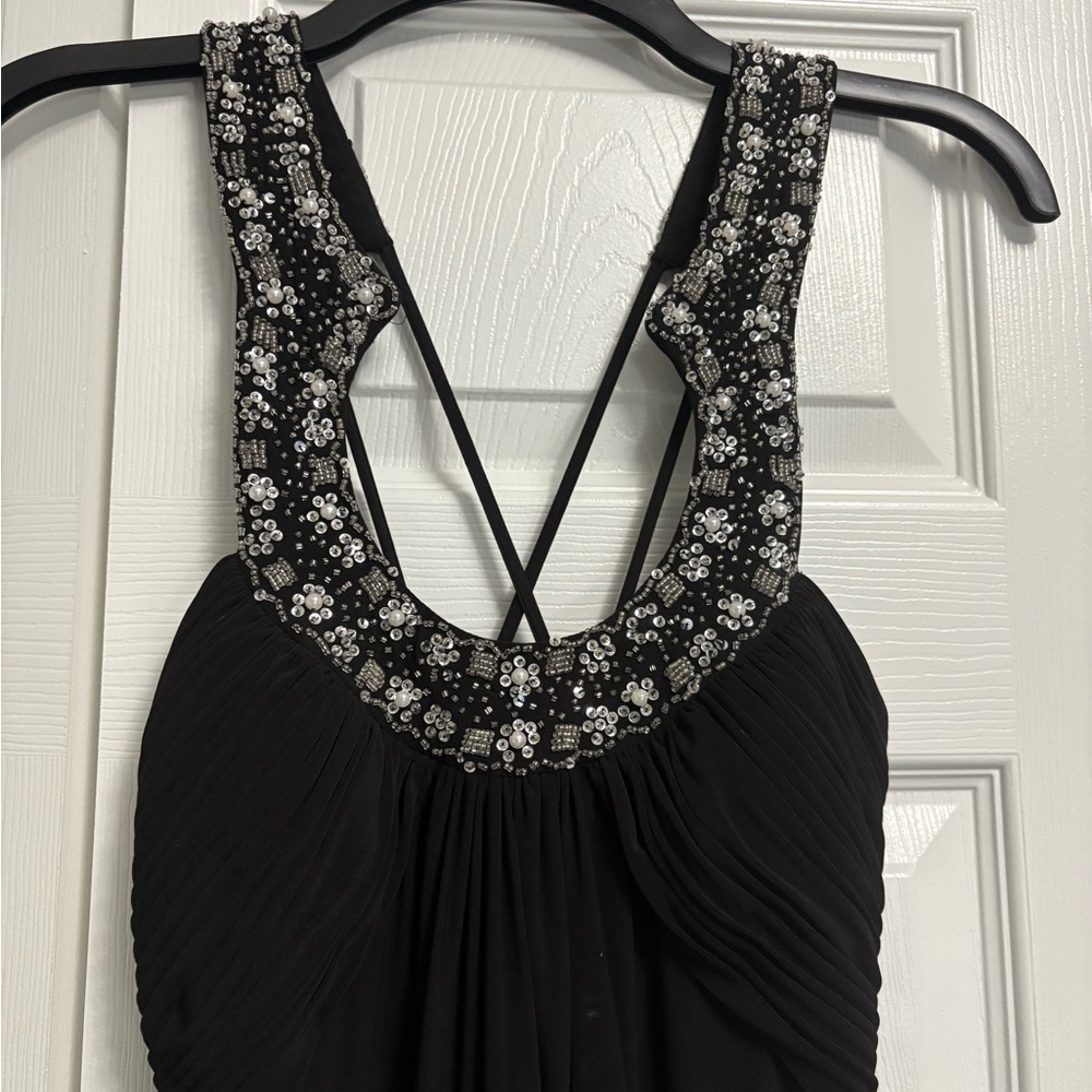 JS Boutique Black Backless Dress with Silver Accents - Picture 4 of 6
